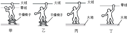 如图哪些图所示情况会发生触电事故