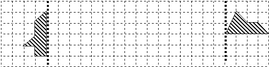 在方格纸上划出下面图形的轴对称图形,注意对称轴哦.